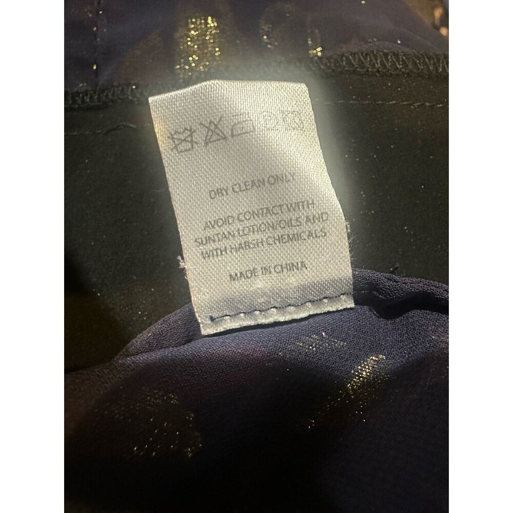 Saloni Polka Dot Marissa Mini Dress Ruffle Floral Metallic Silk Blend Size 8 - Picture 10 of 16